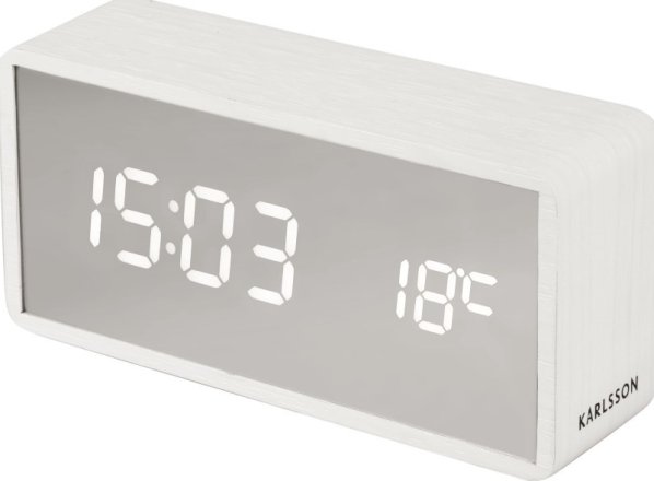 Designové LED hodiny - budík 5879WH Karlsson 15cm