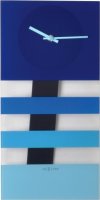 Designové nástěnné kyvadlové hodiny 2855bl Nextime Bold Stripes 38x19cm