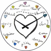 Designové nástěnné hodiny 3160 Nextime Loving You Dome 35cm