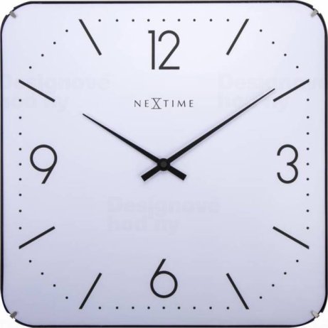 Designové nástěnné hodiny 3174 Nextime Square Dome 35cm