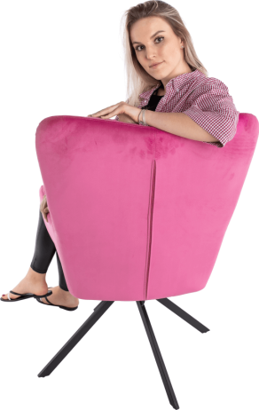 Otočné křeslo Butterfild, růžová