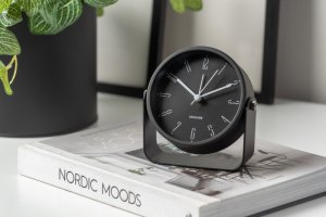 Designový budík 5989BK Karlsson 12cm