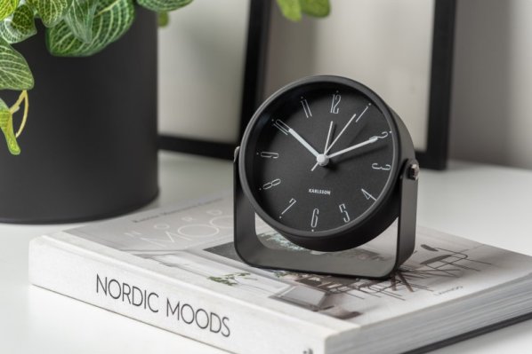 Designový budík 5989BK Karlsson 12cm