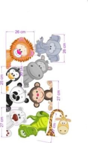 Dětské samolepky na zeď ZOO kolem dveří N.1 doprava