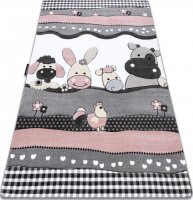 Dětský kusový koberec Petit Farm animals pink