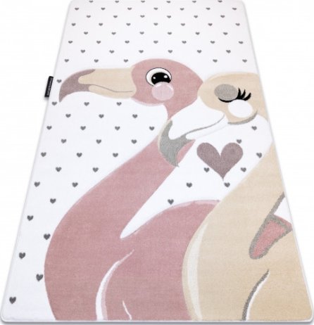 Dětský kusový koberec Petit Flamingos hearts cream