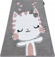 Dětský kusový koberec Petit Kitty cat grey