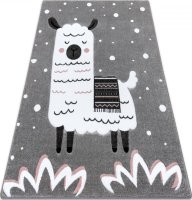 Dětský kusový koberec Petit Lama grey