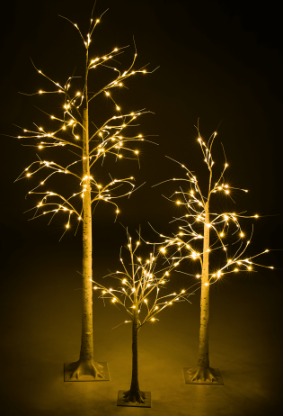 LED vánoční stromky Bříza set 3 ks