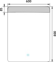 LED zrcadlo s dotykovým senzorem ZP23002V 60x80 cm