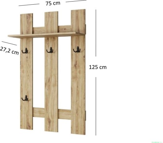 Nástěnný věšák DOORSET 75