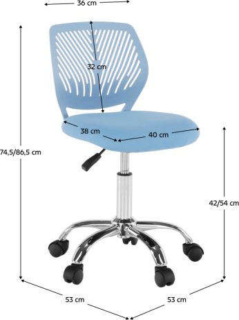 Dětská židle Valisa modrá/chrom