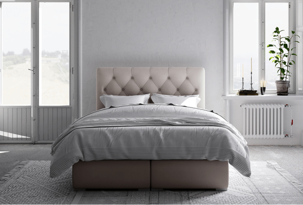 Boxspring postel Paen 160x200, béžová