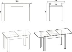 Rozkládací jídelní stůl KS-05 wenge