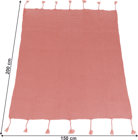 Růžová pletená deka Dressr 150x200 cm