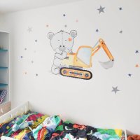 Samolepka na zeď Stavební auta
