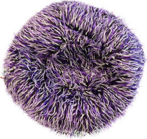 Sedací pytel Shaggy Multicolor white-black-purple