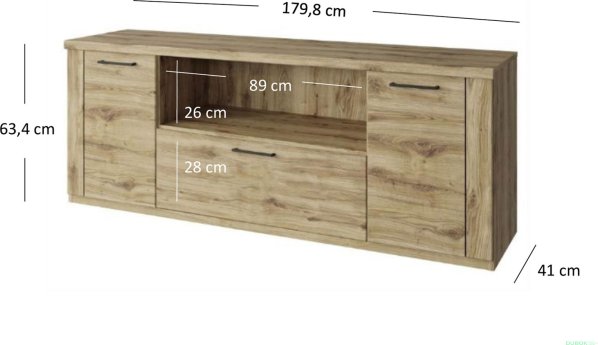 TV stolek DOORSET 2D1S/180