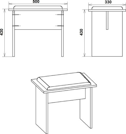 Taburet T-7 ABS buk, Boston brown
