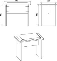 Taburet T-7 ABS wenge, Toronto brown