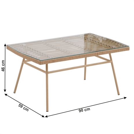 Zahradní ratanový set TAJRO, přírodní/šedá