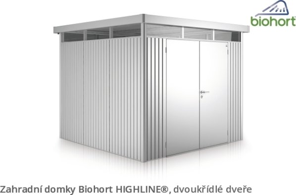 Zahradní domek HIGHLINE H2 s dvoukřídlými dveřmi
