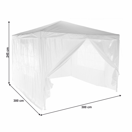 Bílý zahradní stan Party 3x3 m