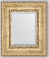 Zrcadlo v rámu, patinovaný stříbrný ornament 120 mm
